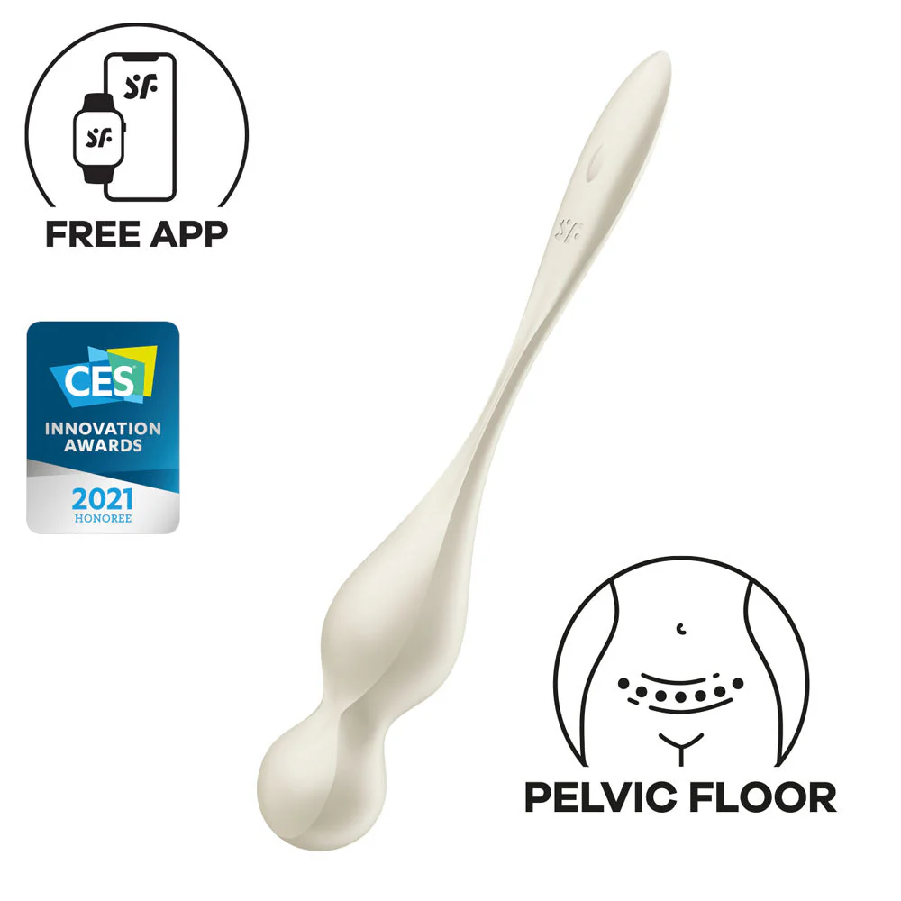 Satisfyer Love Birds 1 - White - White USB Rechargeable Pelvic Floor Trainer with App Control - Image 2