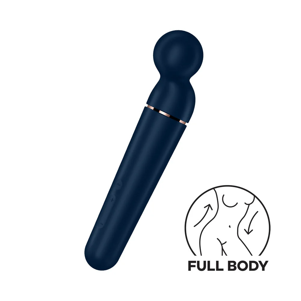 Satisfyer Planet Wand-er - Blue - Blue/Rose Gold USB Rechargeable Massager Wand - Image 2