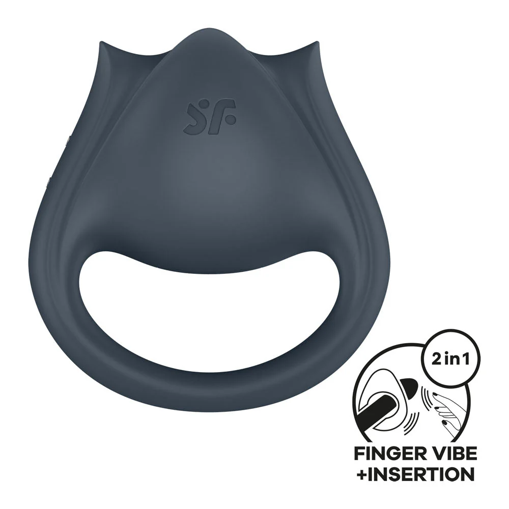 Satisfyer Perfect Pair 2 - Grey USB Rechargeable Vibrating Couples Ring - Image 2