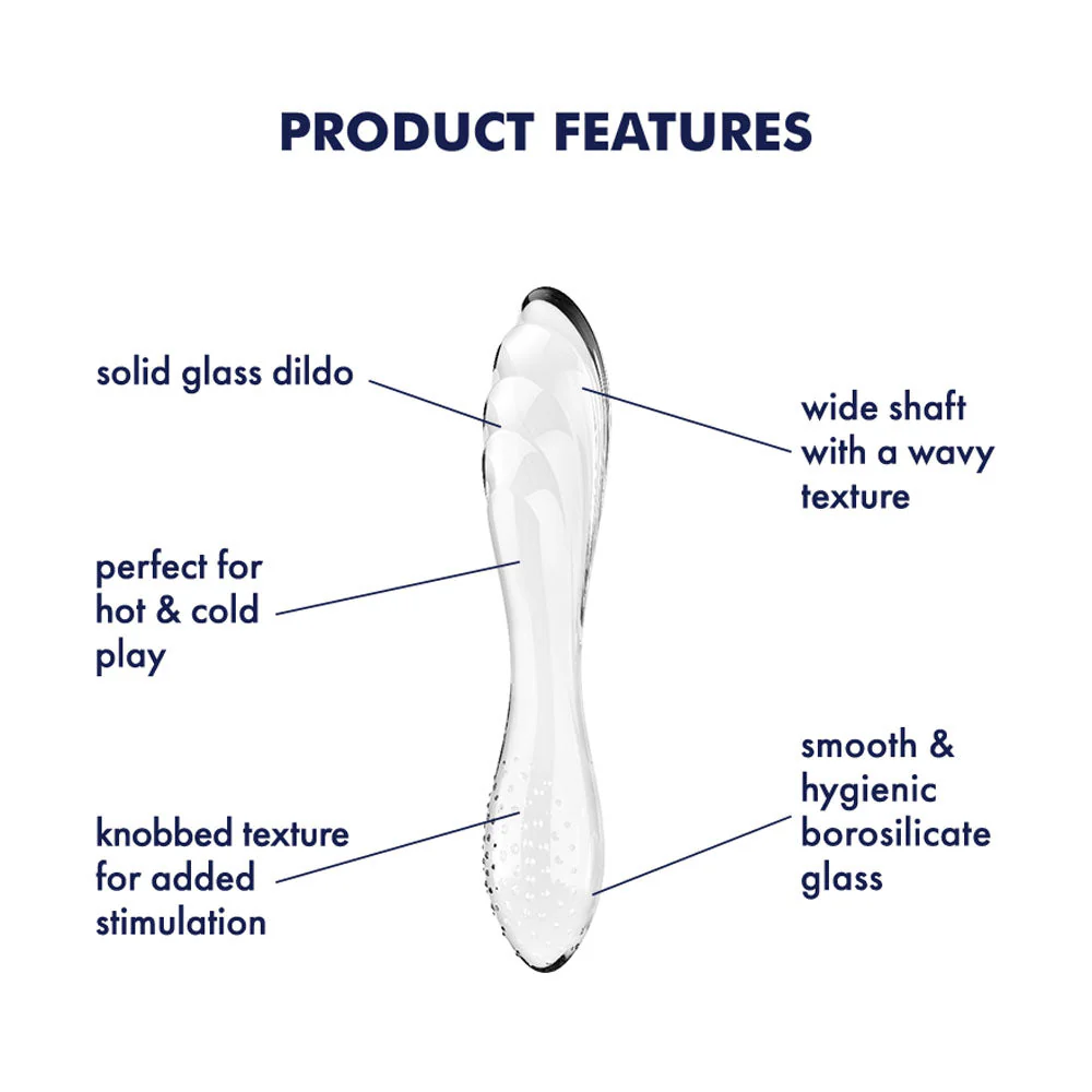 Satisfyer Dazzling Crystal 1 - Clear - Clear Glass Double Ended Dildo - Image 3