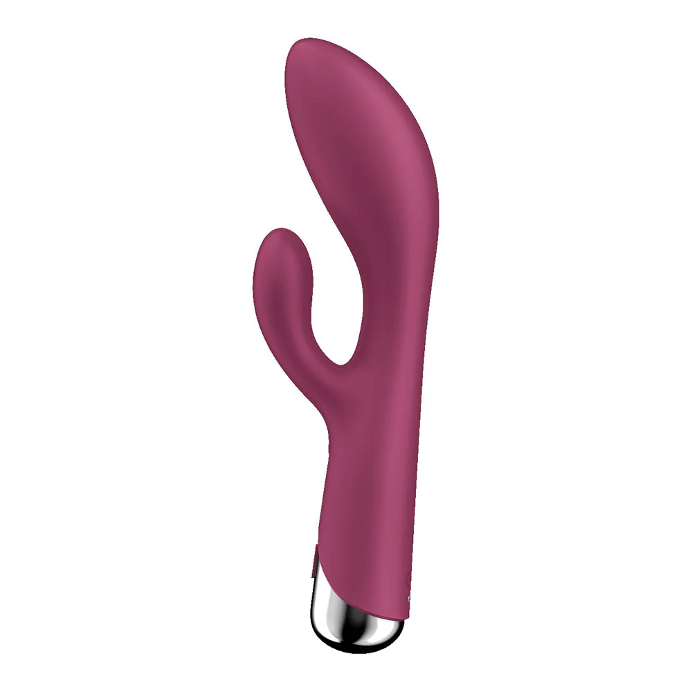 Satisfyer Spinning Rabbit 1 - Red - Red 20 cm USB Rechargeable Rotating Rabbit Vibrator - Image 5