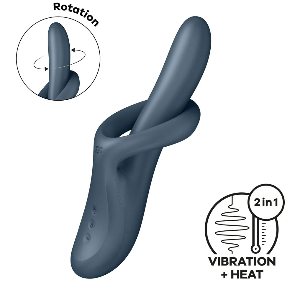 Satisfyer Heat Flex 4 - Grey - Grey USB Rechargeable Heating Vibrator - Image 2