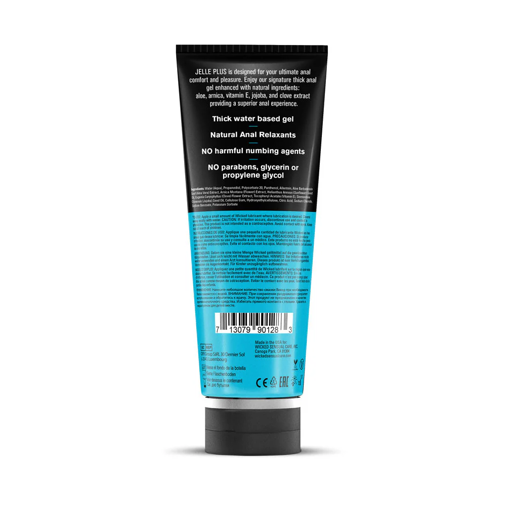 Wicked Jelle Plus - Relaxing Water Based Anal Lubricant - 240 ml Bottle - Image 2