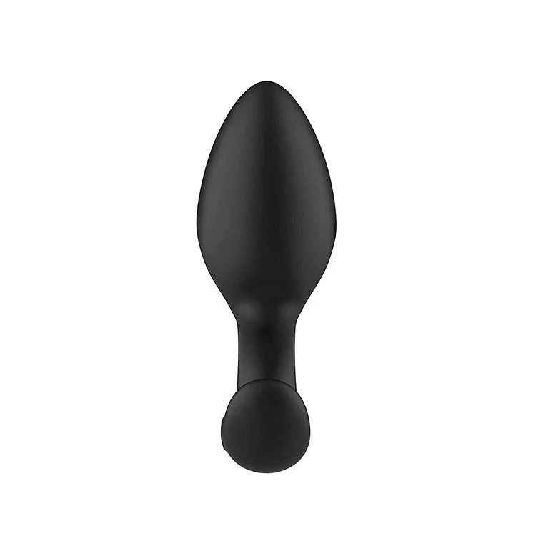 Adam & Eve OMEGA Vibrating Plug - Black 10 cm USB Rechargeable Vibrating Butt Plug with Remote - Image 3