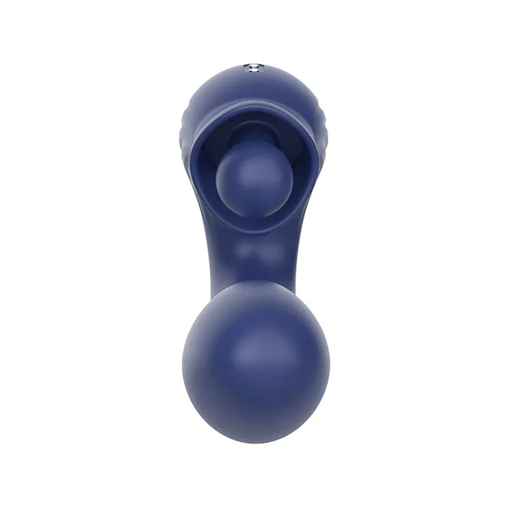 Adam & Eve THE BIG BALLER - Navy Blue 18.8 cm USB Rechargeable Thrusting Rabbit Vibrator - Image 5