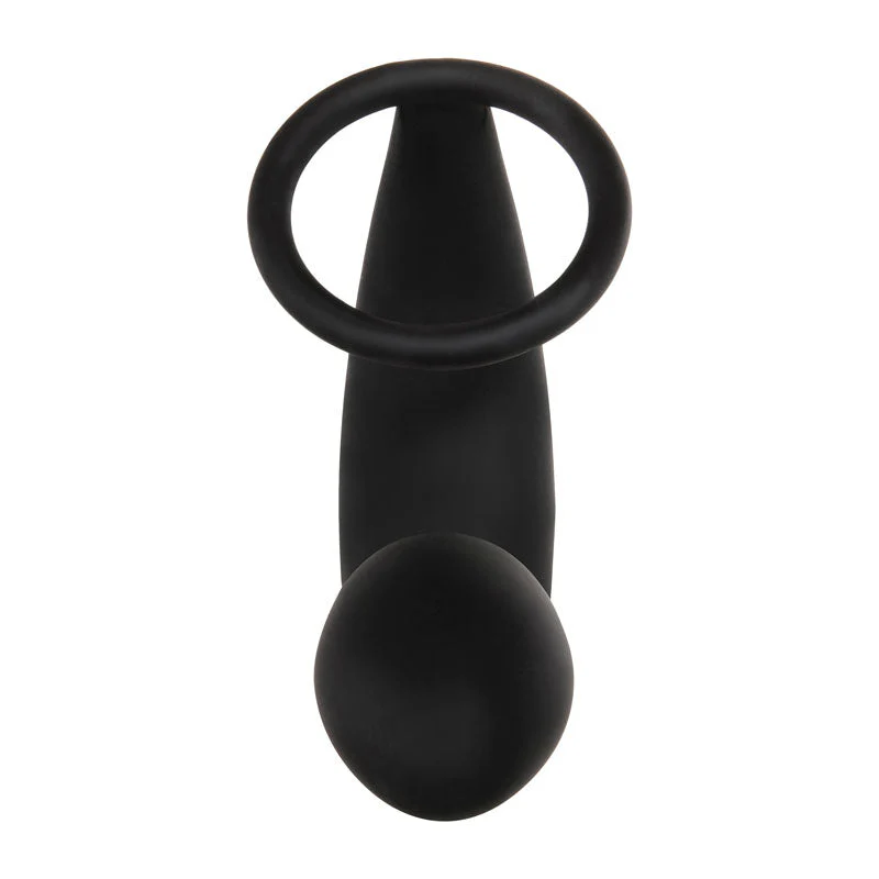 Adam & Eve Adam's Rechargeable Prostate Pleaser & C-Ring - Black USB Rechargeable Anal Plug with Cock Ring - Image 3