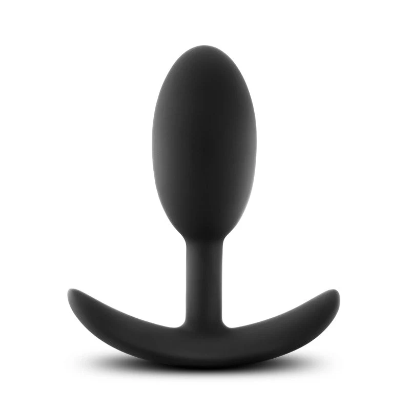 Anal Adventures Platinum Vibra Slim Plug - Black 10.1 cm Butt Plug with Internal Ball - Image 2