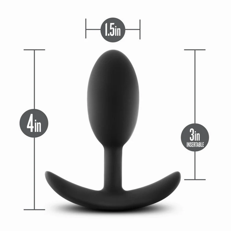Anal Adventures Platinum Vibra Slim Plug - Black 10.1 cm Butt Plug with Internal Ball - Image 6