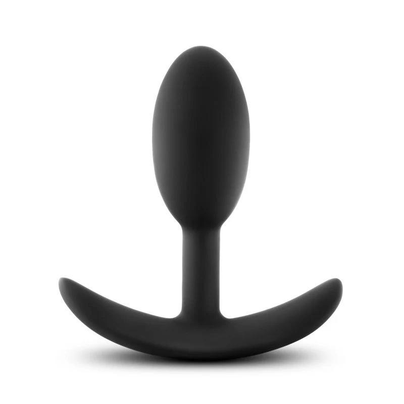 Anal Adventures Platinum Vibra Slim Plug - Black 8.9 cm Small Butt Plug with Internal Ball - Image 2