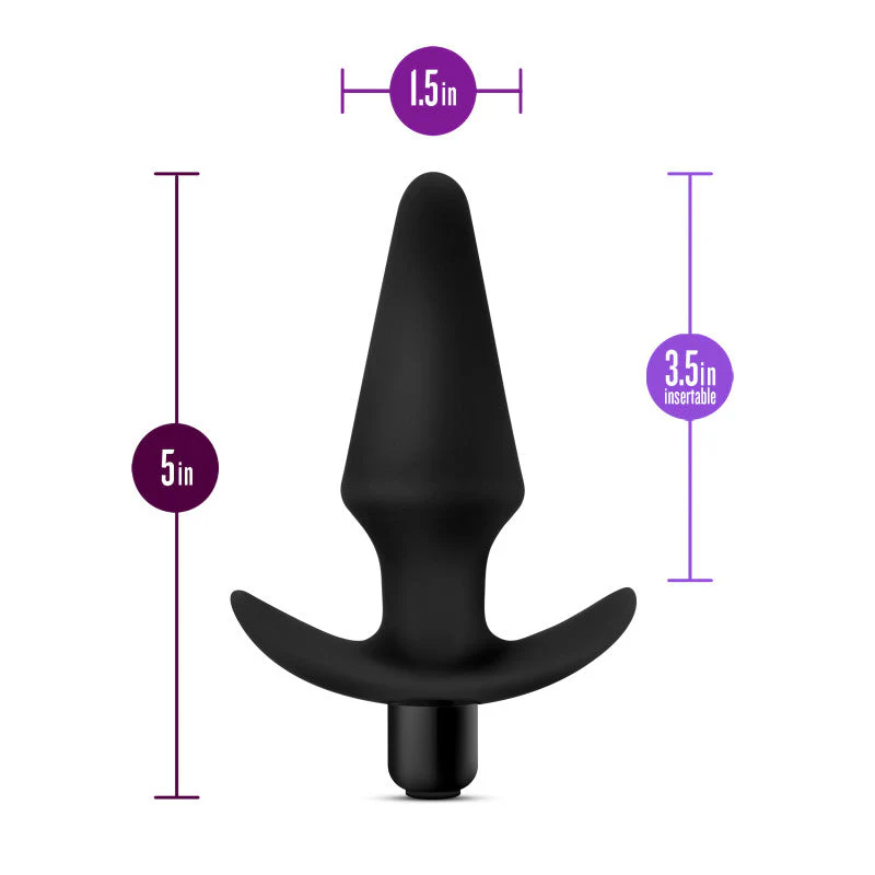 Anal Adventures Platinum Vibrating Plug - Black 12.7 cm (5'') Vibrating Butt Plug - Image 4