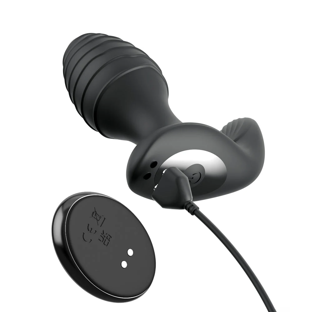 Anal Fantasy Elite Gyro-Milk Pro - Black - Black USB Rechargeable Gyrating Butt Plug - Image 4