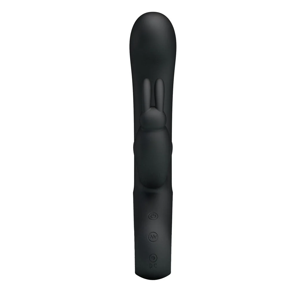 Party Up COLIN Rabbit Vibe - Black - Black 21 cm USB Rechargeable Rabbit Vibrator - Image 4