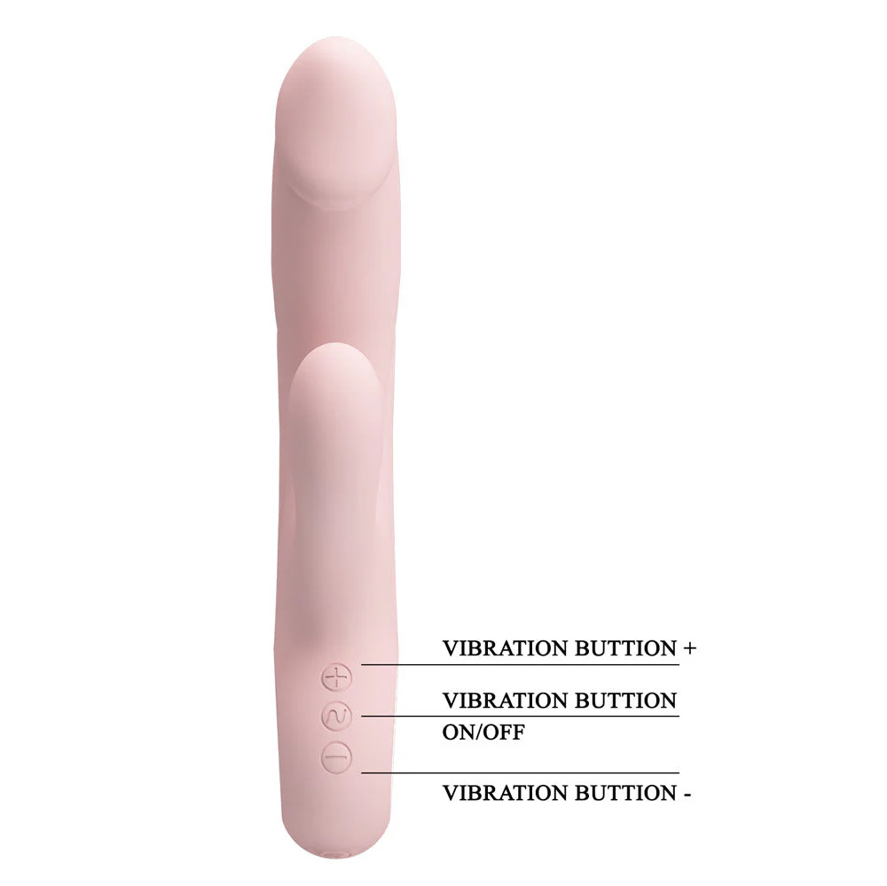 Party Up DAVE Rabbit Vibe - Pink - Pink 19 cm USB Rechargeable Rabbit Vibrator - Image 6