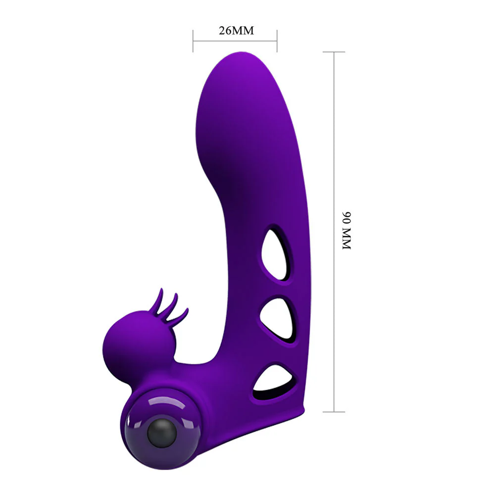 Party Up MIKE Finger Vibe - Purple - Purple Vibrating Finger Vibrator - Image 6