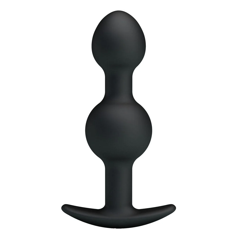 Party Up JAMES Anal Bead Plug - Black 10.4 cm Beaded Butt Plug - Image 2