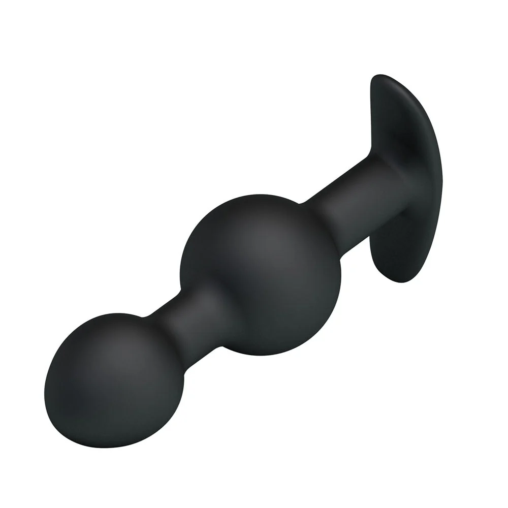 Party Up JAMES Anal Bead Plug - Black 10.4 cm Beaded Butt Plug - Image 5
