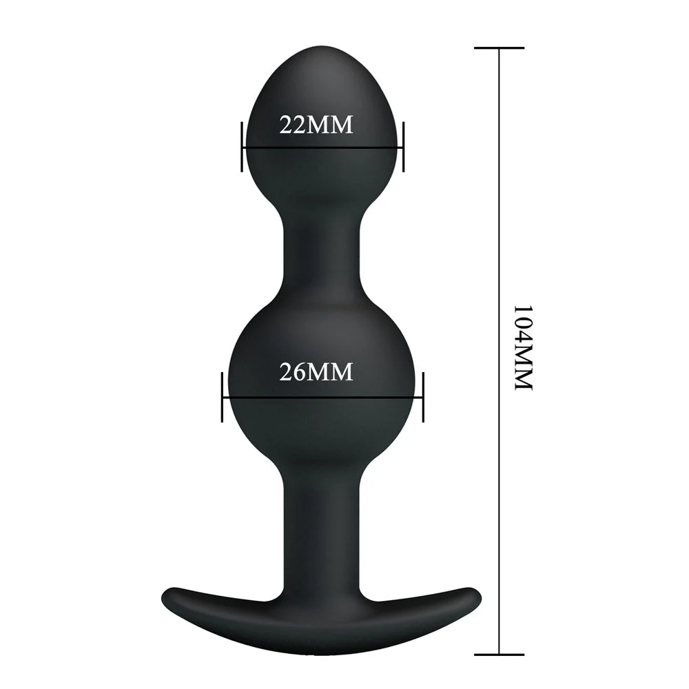 Party Up JAMES Anal Bead Plug - Black 10.4 cm Beaded Butt Plug - Image 6