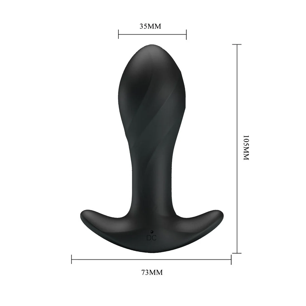Party Up KEITH Vibrating Plug - Black 10.5 cm USB Rechargeable Vibrating Butt Plug - Image 5