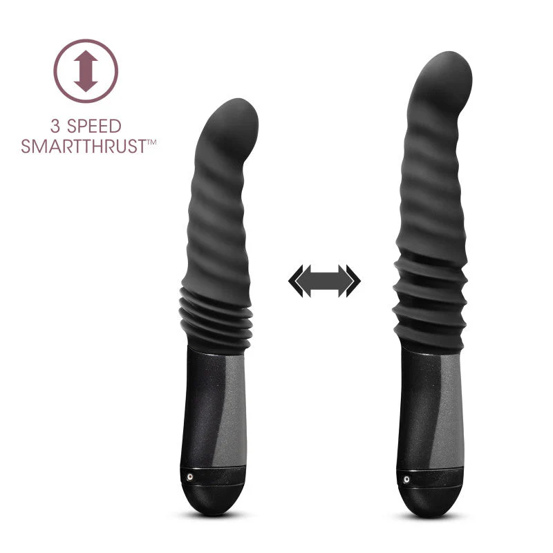 Temptasia Lazarus Thrusting Dildo - Black 25.4 cm USB Rechargeable Thrusting Dildo - Image 4