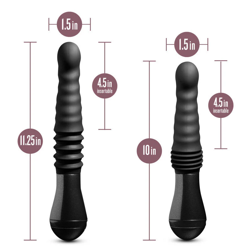 Temptasia Lazarus Thrusting Dildo - Black 25.4 cm USB Rechargeable Thrusting Dildo - Image 6