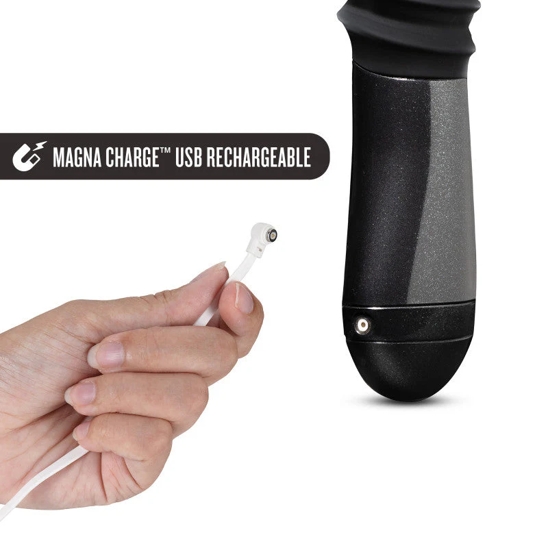 Temptasia Lazarus Thrusting Dildo - Black 25.4 cm USB Rechargeable Thrusting Dildo - Image 9