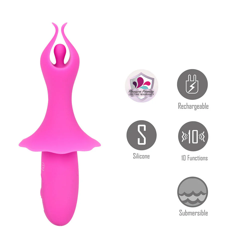 Maia SIENNA - Pink - Pink 15.2 cm USB Rechargeable Fluttering Bullet - Image 2