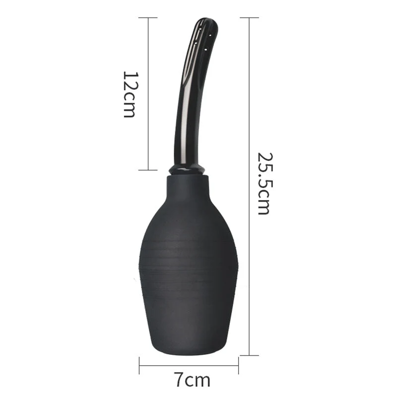 Bondage Fetish Deluxe Douche - Black Unisex Curved Douche - 310 ml capacity - Image 3