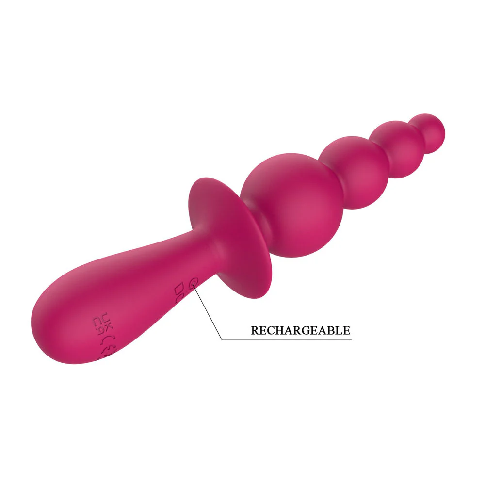 Party Up EVAJANE - Pink - Pink 17.1 cm USB Rechargeable Beaded Vibrator - Image 7