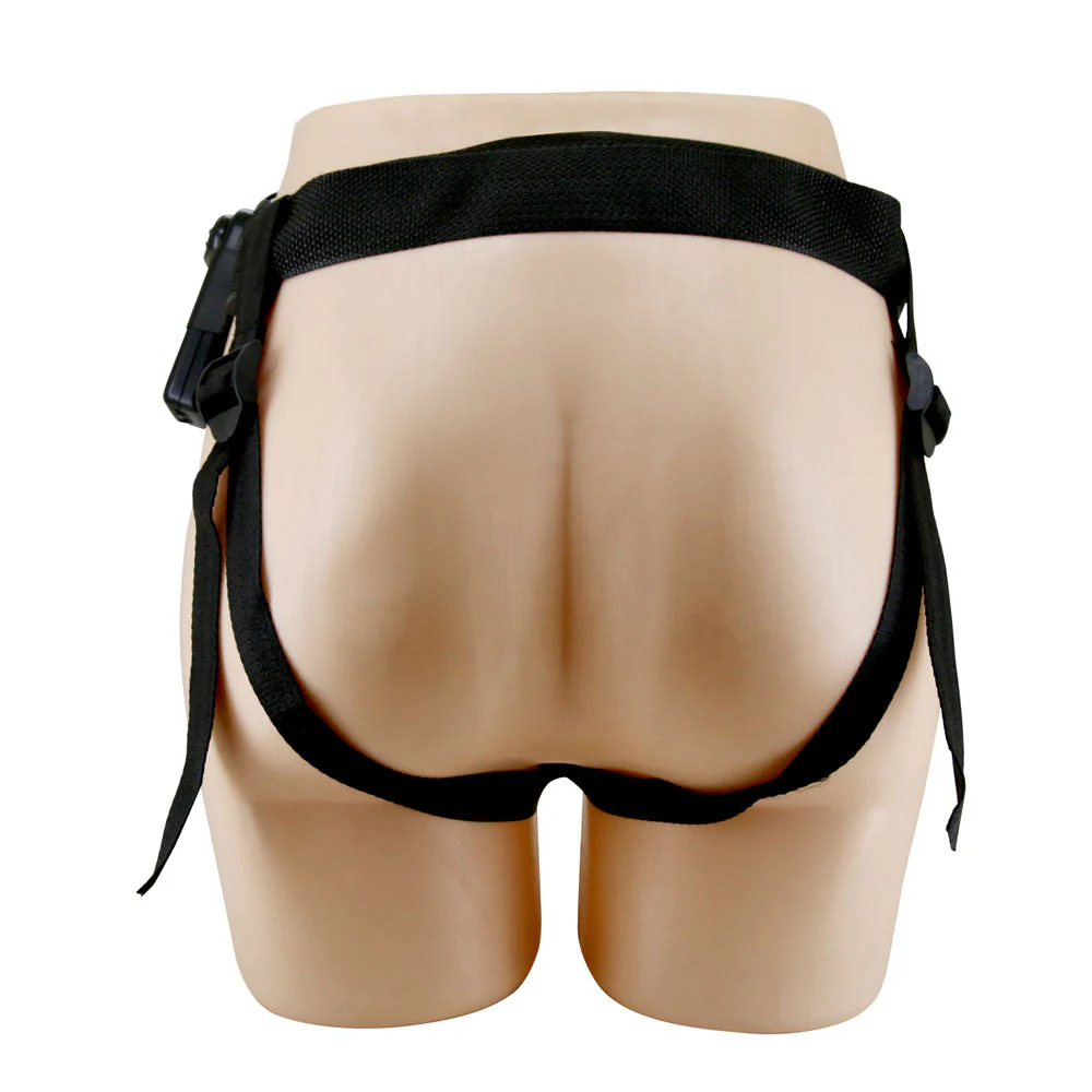 Party Up NELSON Vibrating Strap-On - Brown 17.5 cm Vibrating Hollow Strap-On - Image 4
