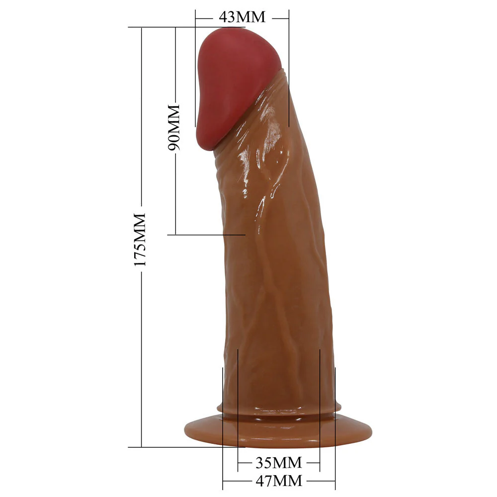 Party Up NELSON Vibrating Strap-On - Brown 17.5 cm Vibrating Hollow Strap-On - Image 6