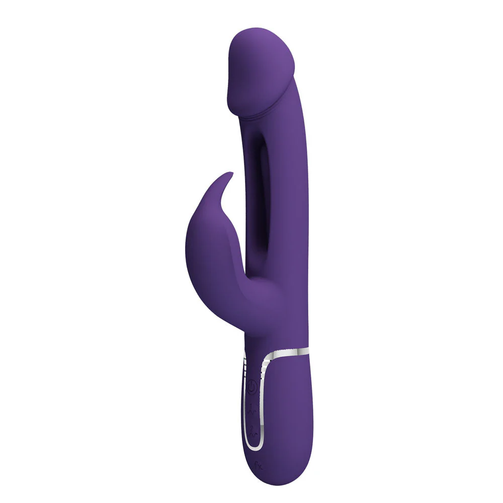 Party Up DAVID Swinging Vibe - Purple - Purple 23.2 cm USB Rechargeable Rabbit Vibrator with Flicking Arm - Image 2