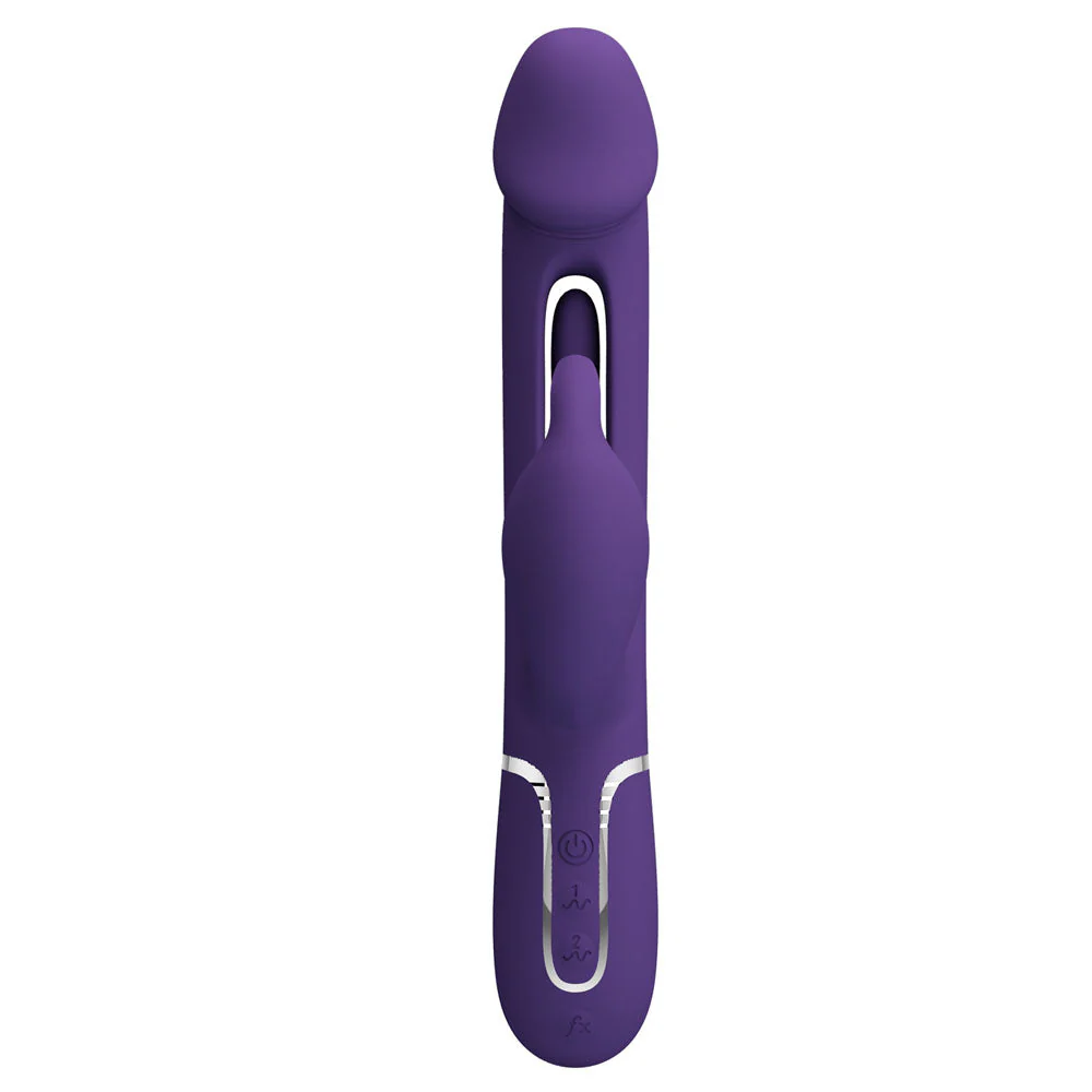 Party Up DAVID Swinging Vibe - Purple - Purple 23.2 cm USB Rechargeable Rabbit Vibrator with Flicking Arm - Image 3