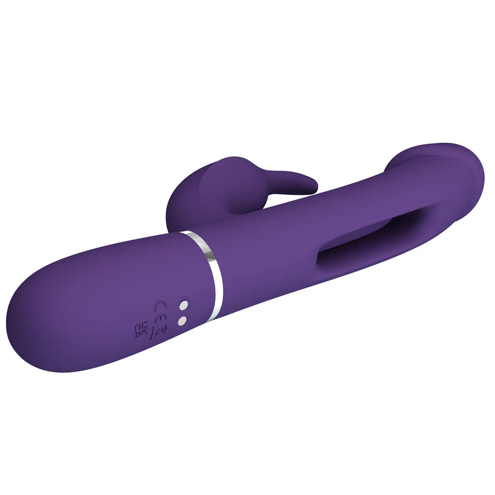 Party Up DAVID Swinging Vibe - Purple - Purple 23.2 cm USB Rechargeable Rabbit Vibrator with Flicking Arm - Image 5