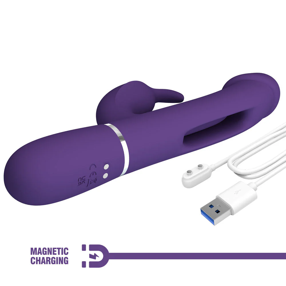 Party Up DAVID Swinging Vibe - Purple - Purple 23.2 cm USB Rechargeable Rabbit Vibrator with Flicking Arm - Image 7