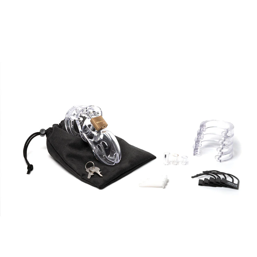 CB-3000 Chastity Cock Cage Kit - Clear - Clear 3 Inch Cock Cage Kit - Image 6