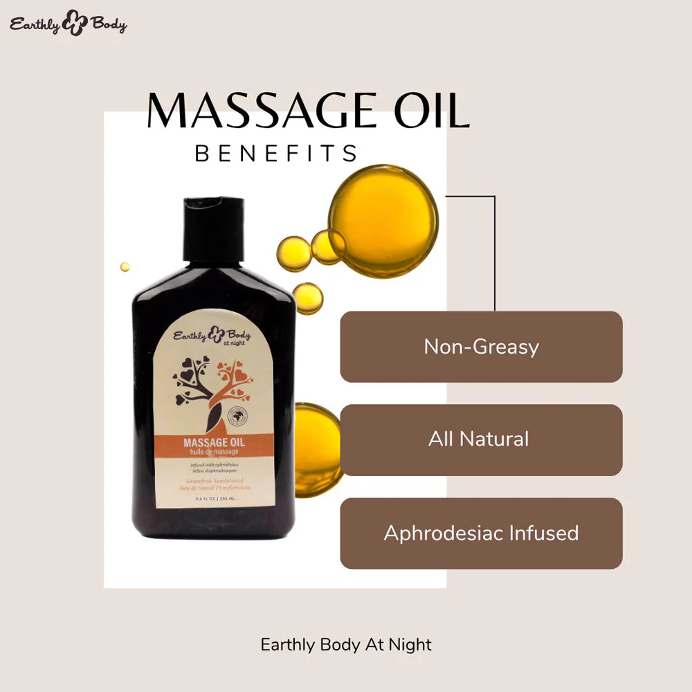 EB Hemp Seed Massage Oil GRAPEFRUIT SANDALWOOD - 250 ml - Grapefruit Sandalwood Scented Massage Oil - 250 ml Bottle - Image 3