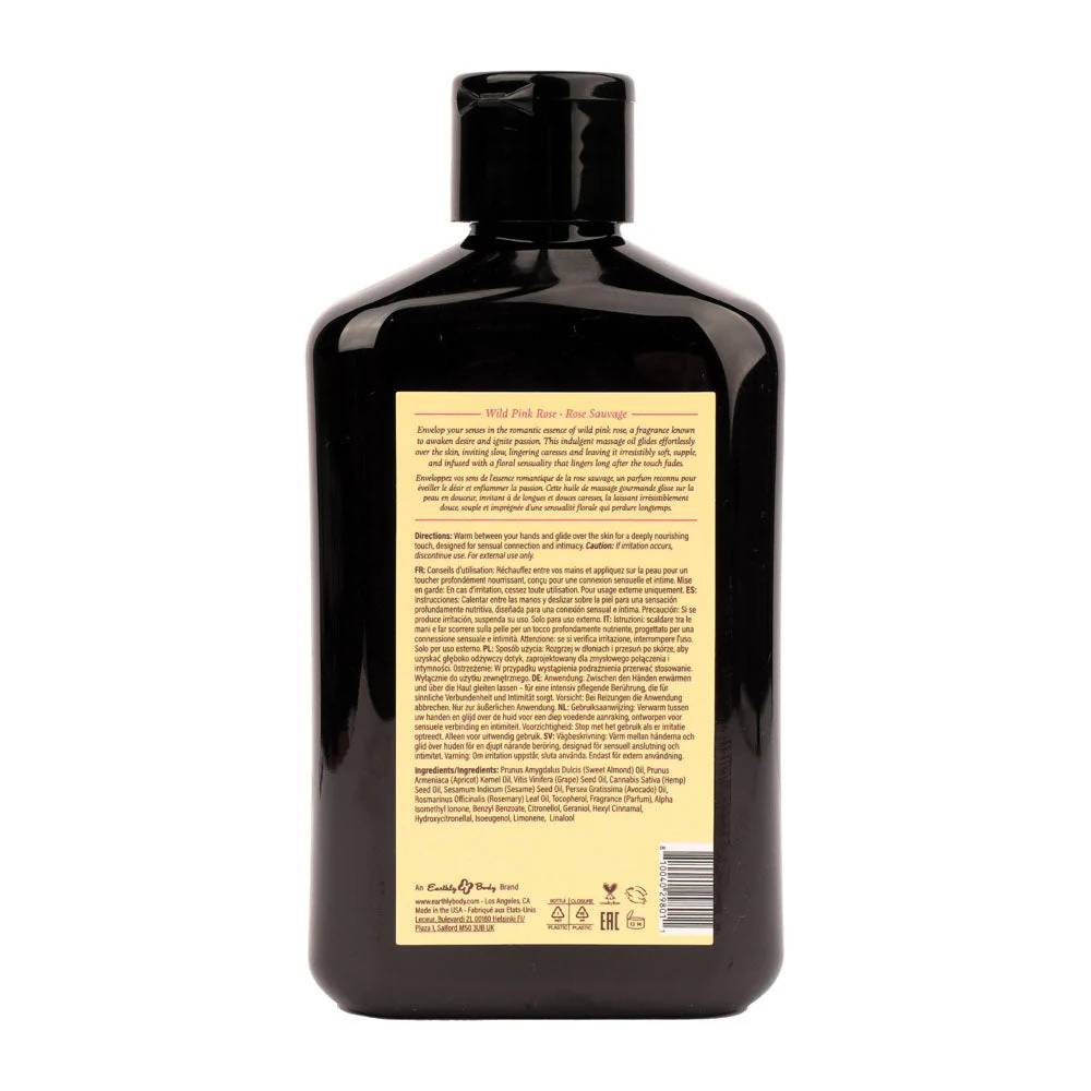 EB Hemp Seed Massage Oil WILD PINK ROSE - 250 ml - Wild Pink Rose Scented Massage Oil - 250 ml Bottle - Image 2