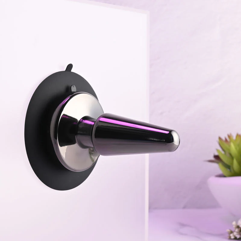 Evolved BEGINNER METAL PLUG - Black Chrome 11.2 cm USB Rechargeable Vibrating Butt Plug - Image 5