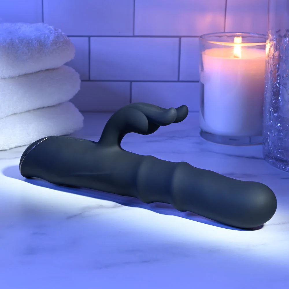 Evolved RINGMASTER - Black 23.1 cm USB Rechargeable Rabbit Vibrator - Image 4