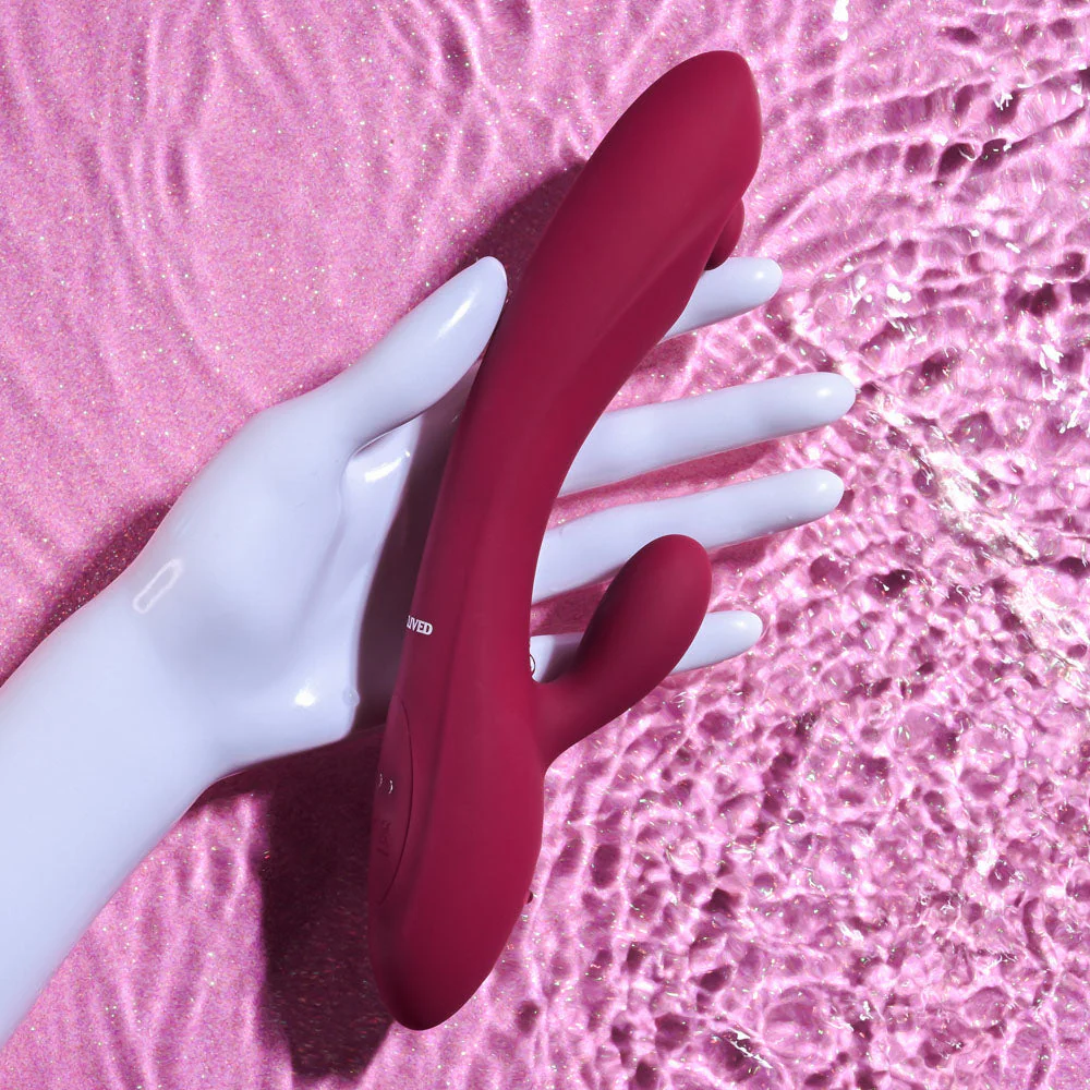Evolved JAMMIN' G - Burgundy 20.1 cm USB Rechargeable Rabbit Vibrator - Image 7