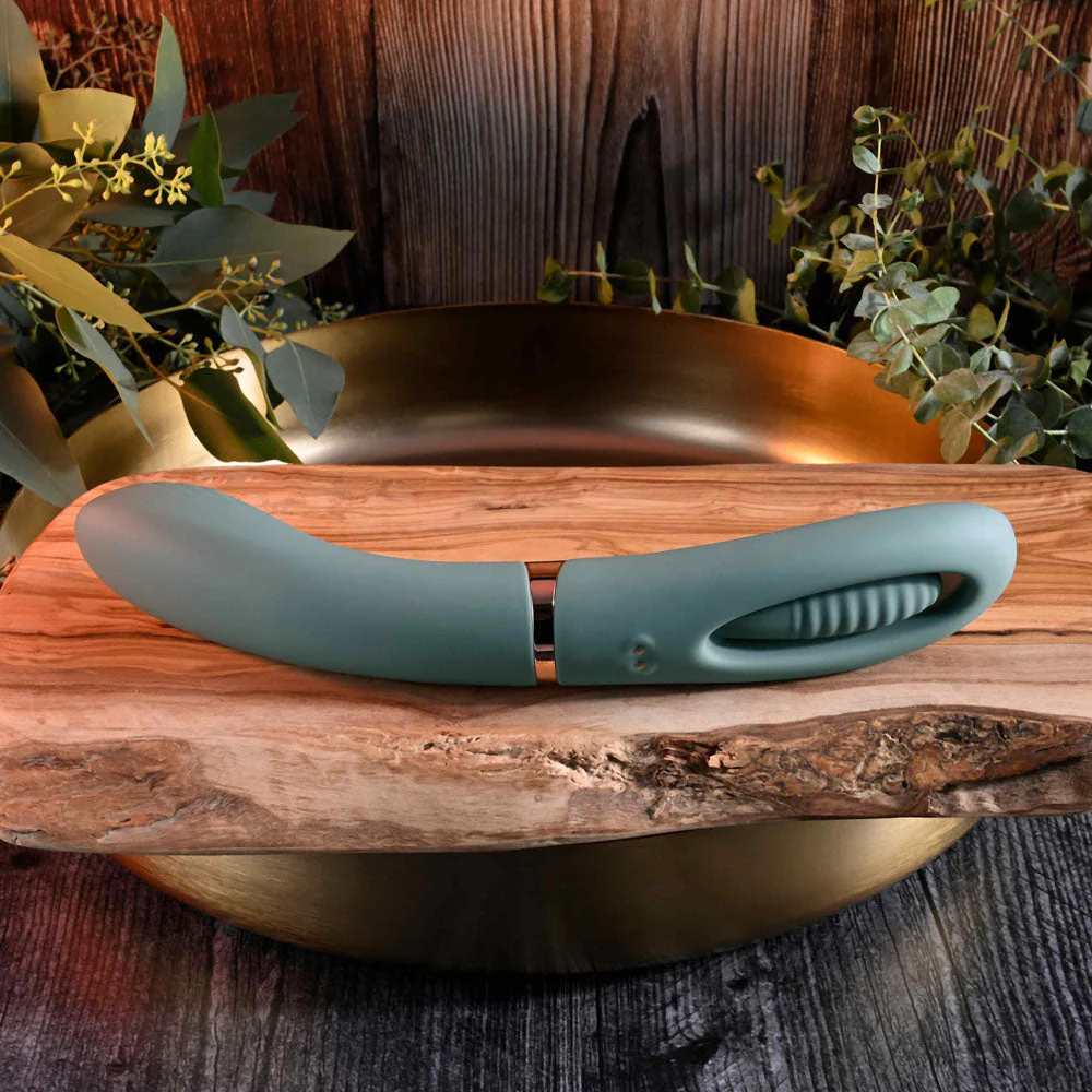 Evolved CHICK FLICK - Olive Green 24 cm USB Rechargeable Vibrator with Flicking Tip - Image 6