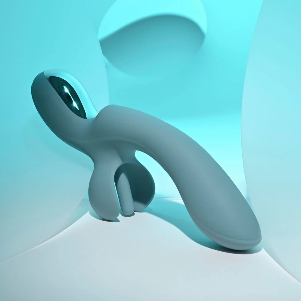 Evolved TAKE YOUR FLICK - Grey 24.1 cm USB Rechargeable Vibrator with Flicking Clitoral Stimulator - Image 7