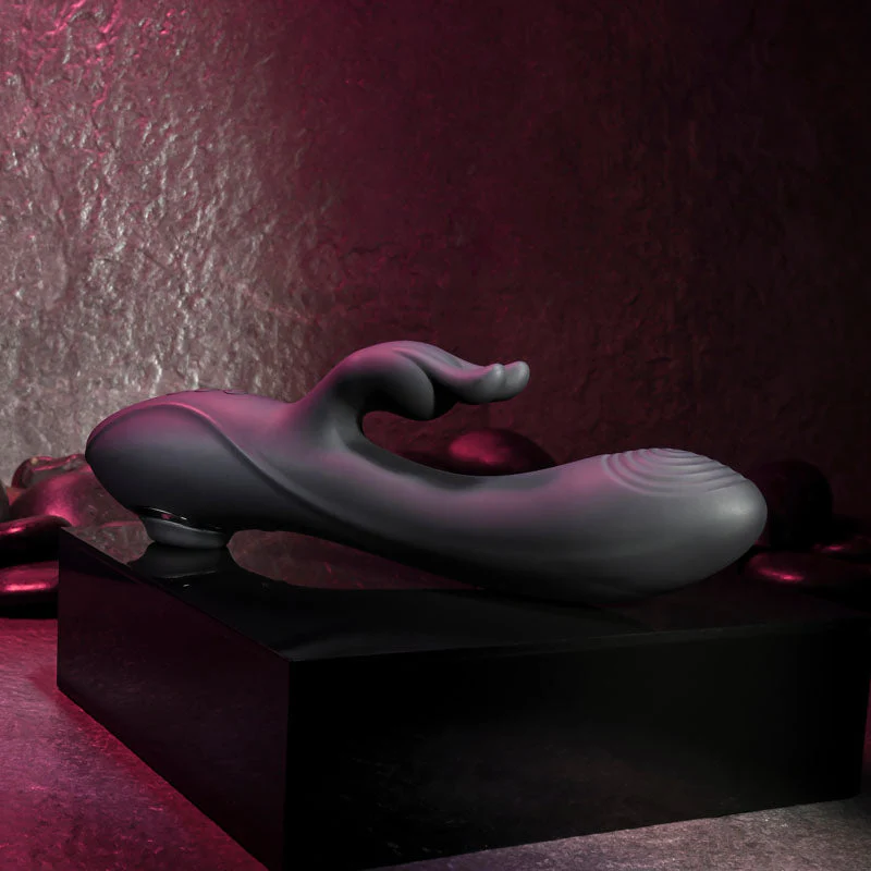 Evolved RABBIT HOLE - Black 21.2 cm USB Rechargeable Rabbit Vibrator - Image 6