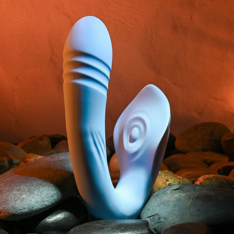 Evolved TAP & THRUST - Blue USB Rechargeable Dual Vibrator - Image 4