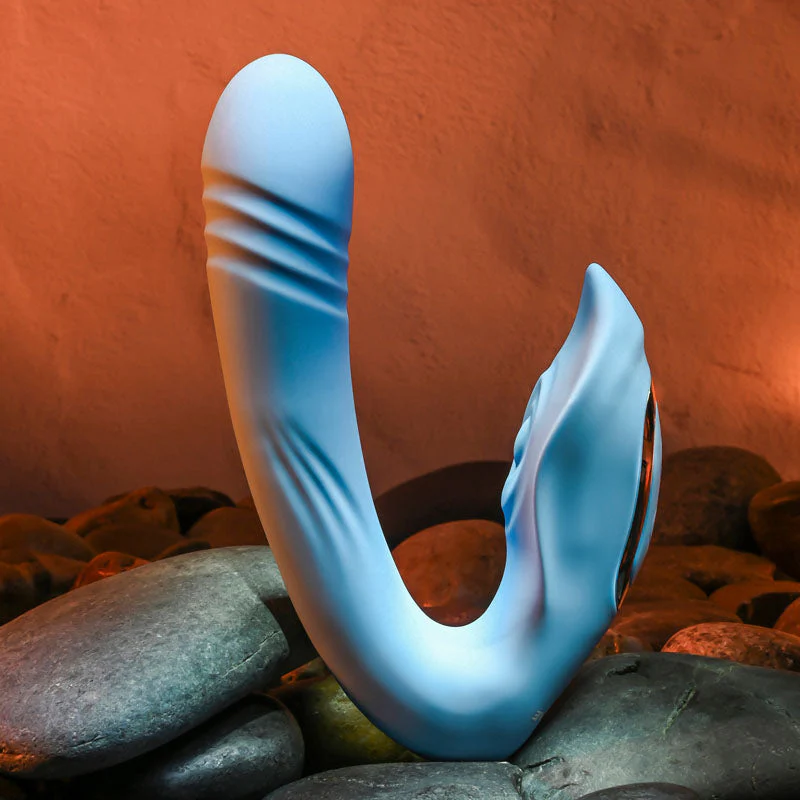 Evolved TAP & THRUST - Blue USB Rechargeable Dual Vibrator - Image 5