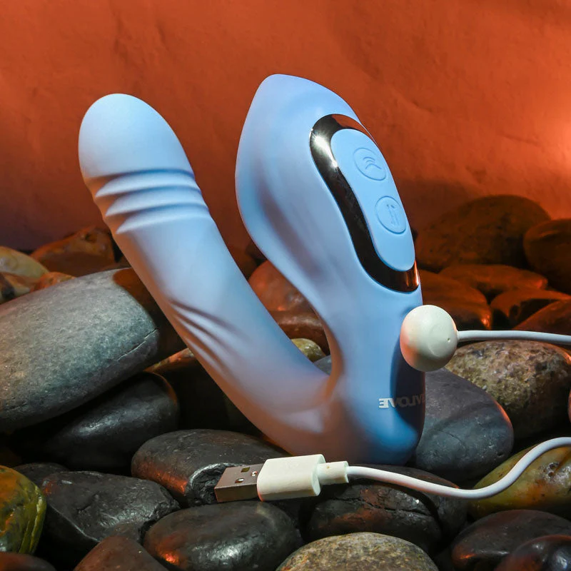 Evolved TAP & THRUST - Blue USB Rechargeable Dual Vibrator - Image 7