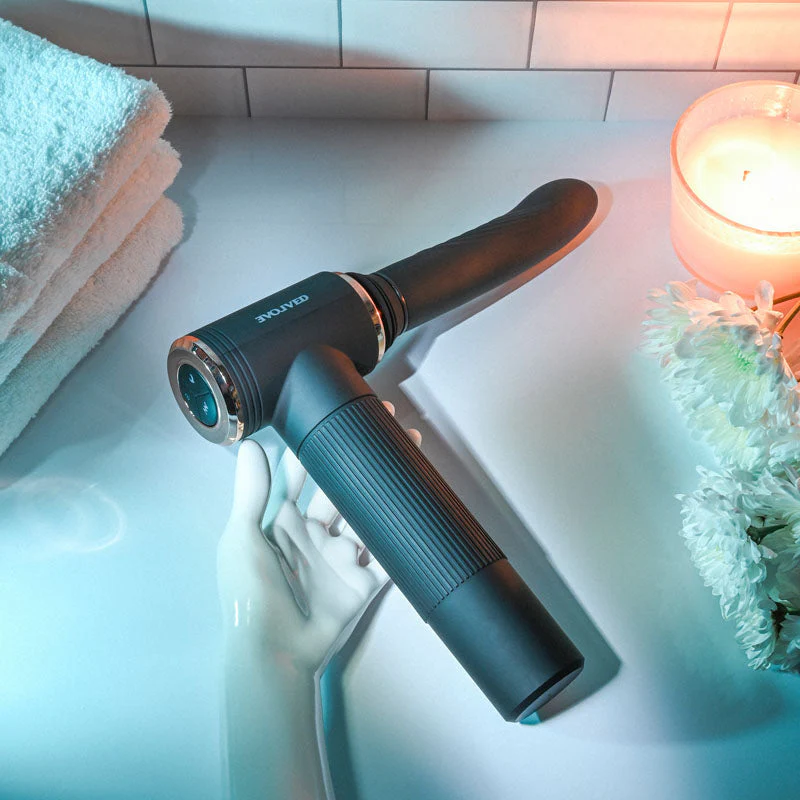 Evolved TOO HOT TO HANDLE - Black USB Rechargeable Thrusting Vibe with Stand - Image 7
