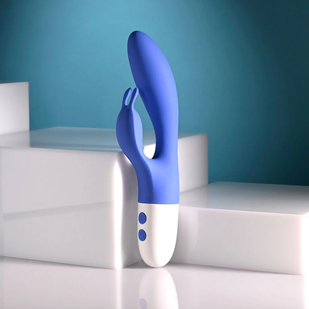 Evolved FUNNY BUNNY - Blue 20 cm USB Rechargeable Rabbit Vibrator - Image 2