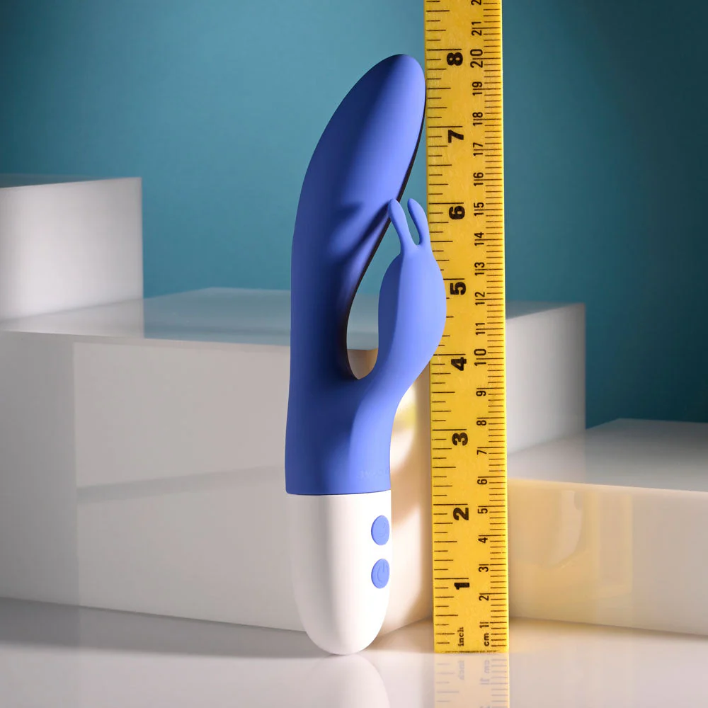 Evolved FUNNY BUNNY - Blue 20 cm USB Rechargeable Rabbit Vibrator - Image 8