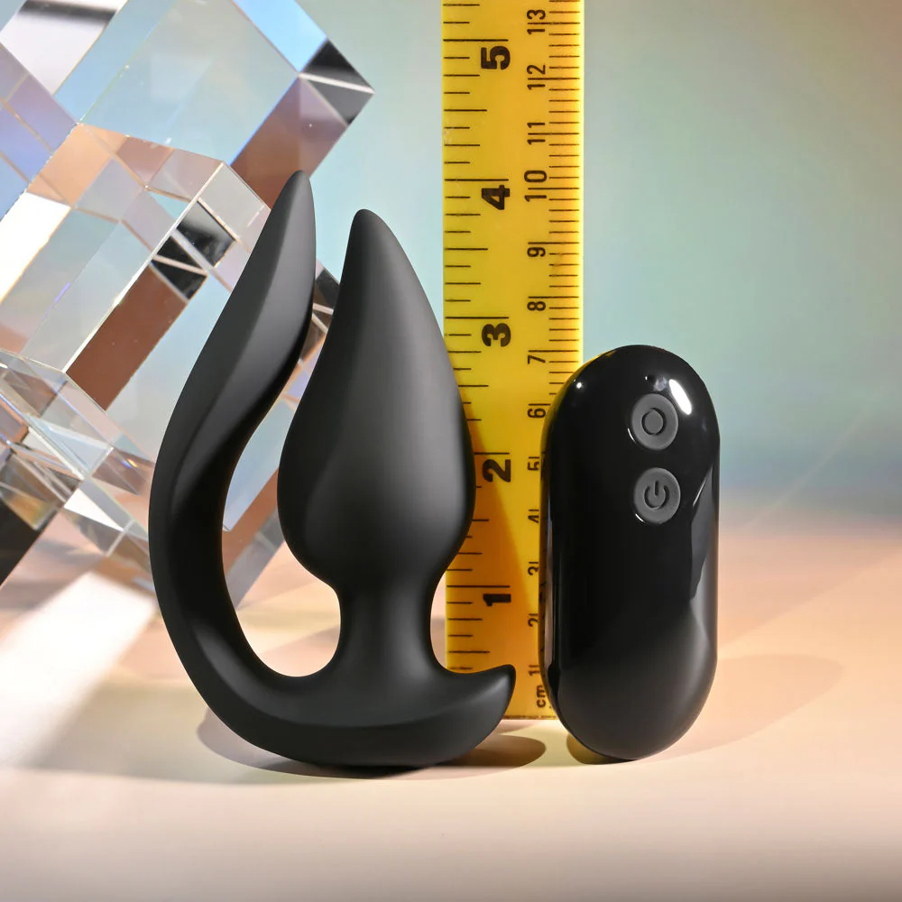 Evolved THE GENIE - Black 11.2 cm USB Rechargeable Vibrating Plug with Wireless Remote - Image 8